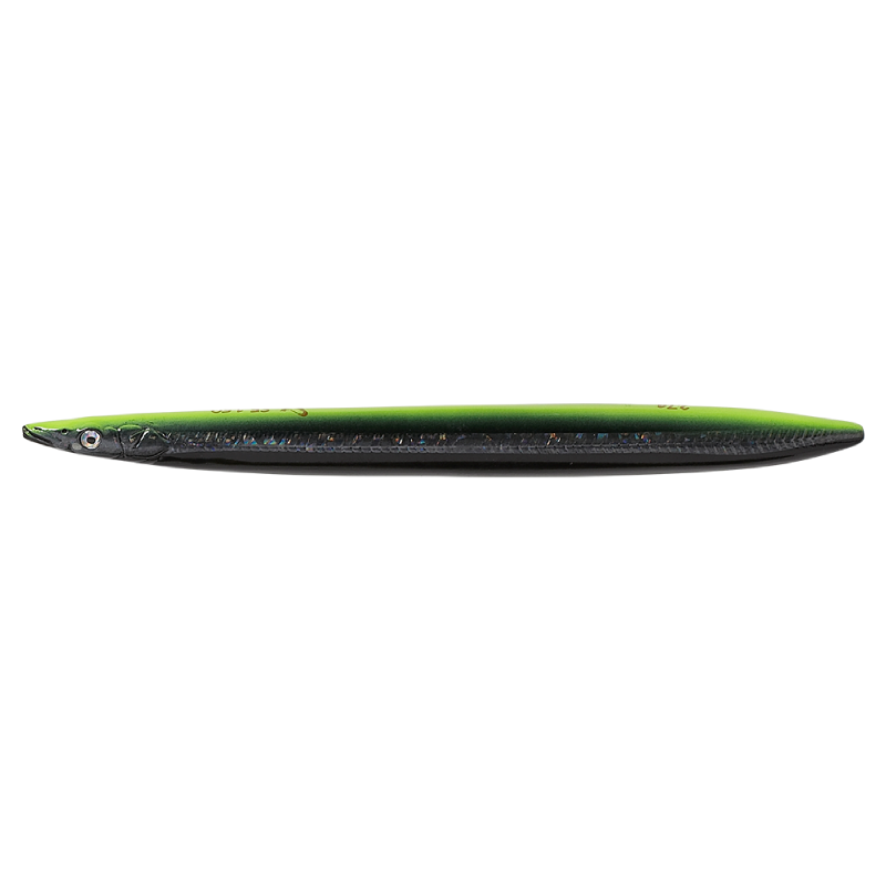 Savage Gear Sandeel Black Yellow Glow Line thru
