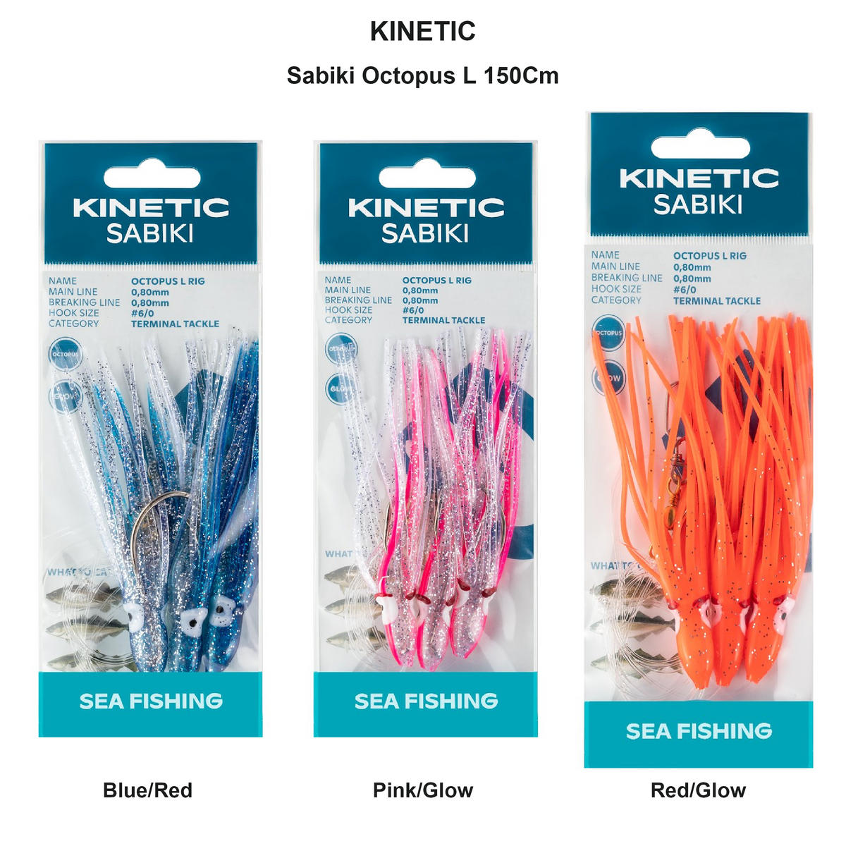 Farveoversigt – Kinetic Sabiki Octopus L 150Cm