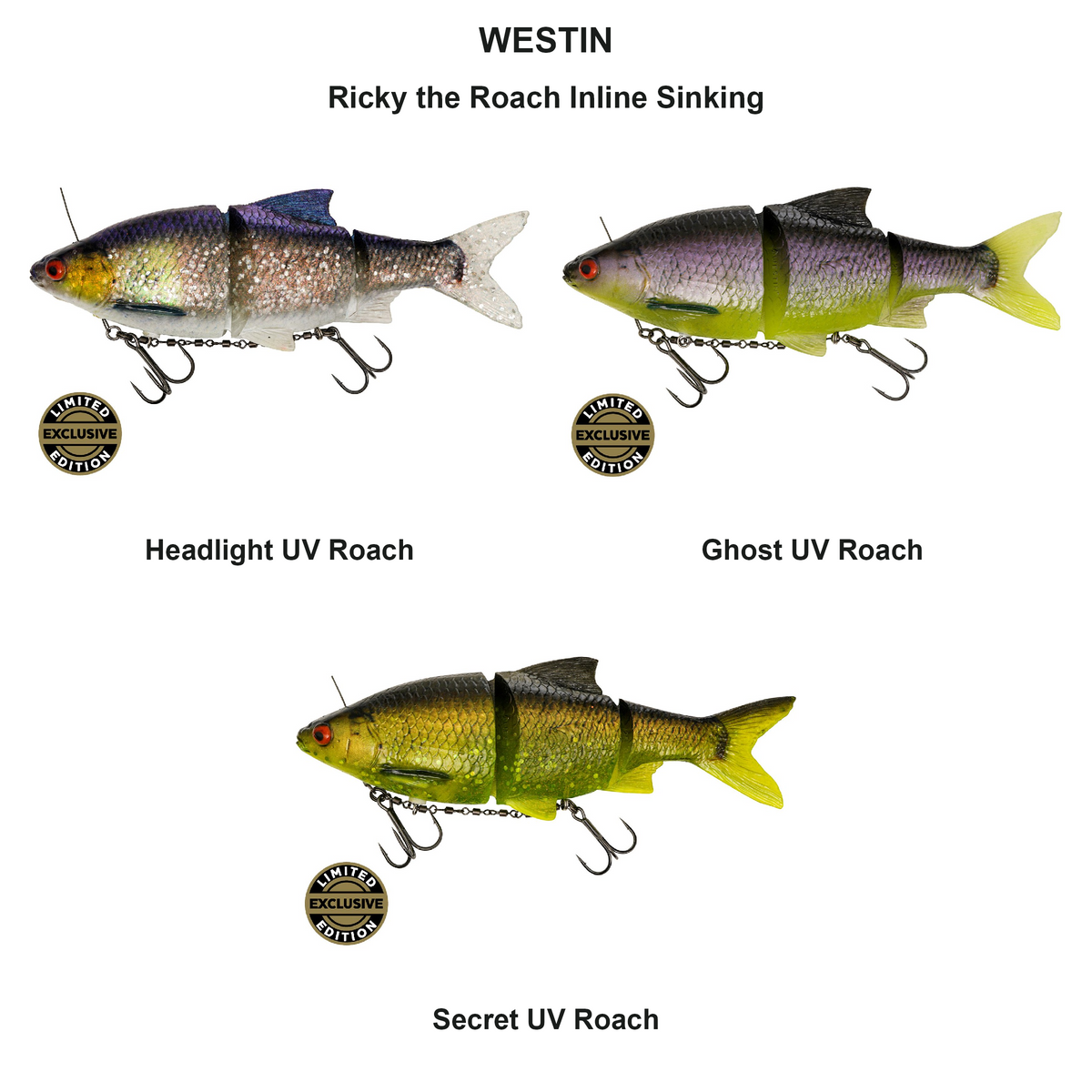 Farveoversigt – Ricky the Roach Inline Sinking