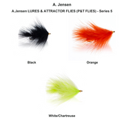 Farveoversigt – A.Jensen LURES & ATTRACTOR FLIES (P&T FLIES) - Series 5