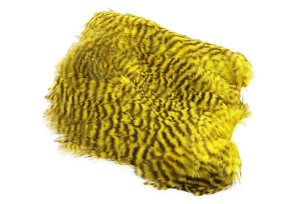 Soft Hackle Patch Grizzly - Golden Olive