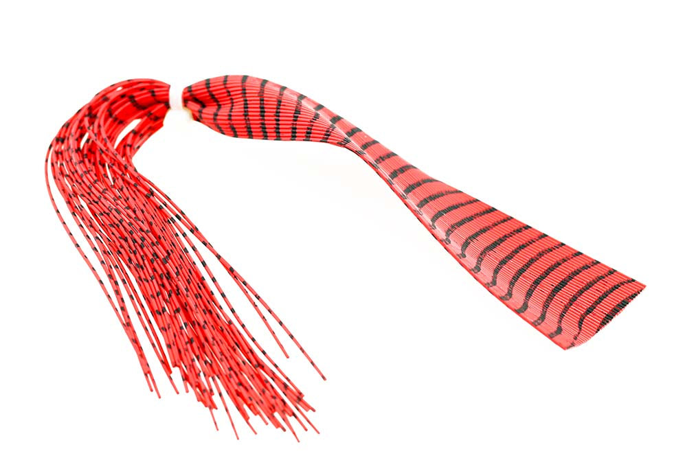 Barred Round Rubber Legs - Red/Black