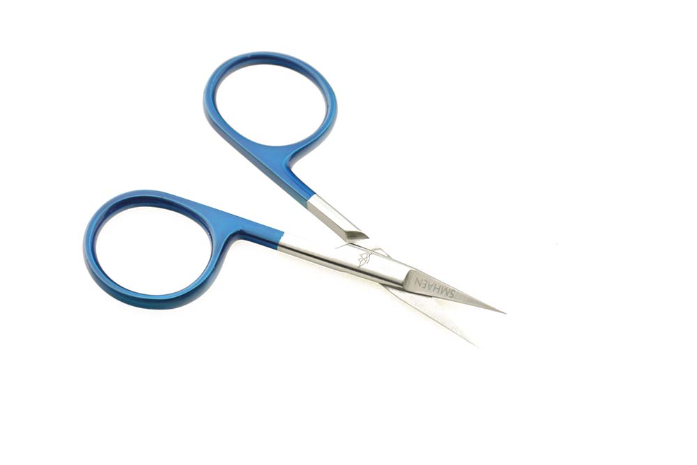 Scissor straight 4" tungsten carbide fine blade Blue